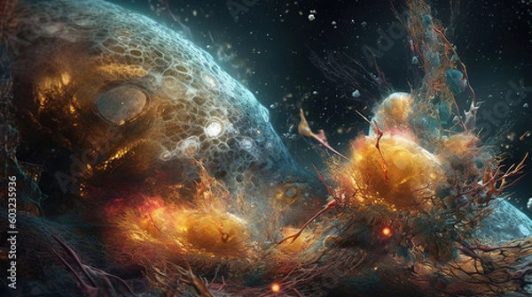 Fototapeta alien planet surface. Generative Ai