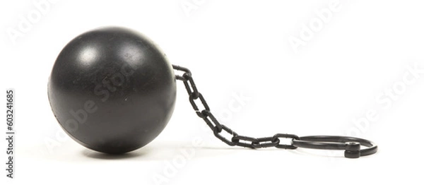 Obraz Heavy looking ball with cuff chain for prisoners