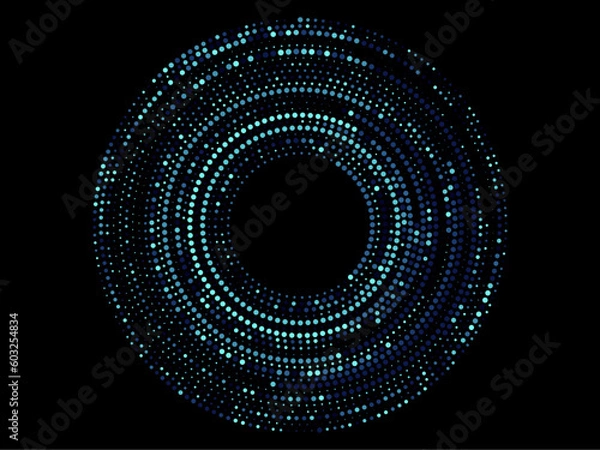 Fototapeta Set of halftone round dotted frames. Design element for frame, logo, web pages, prints, posters, template.