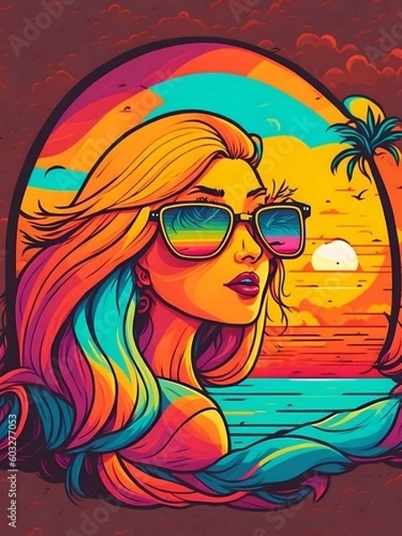 Fototapeta summer beach ocean sunset