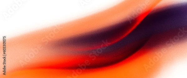 Fototapeta Abstract gradient artistic background with grain texture. Orange, red, dark purple on transparent background. Hand-drawn unique banner.