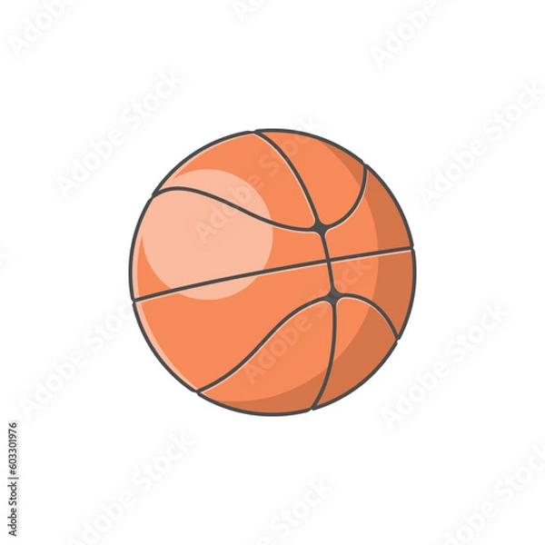 Fototapeta Flat style vector art of basketball, perfect for creative designs