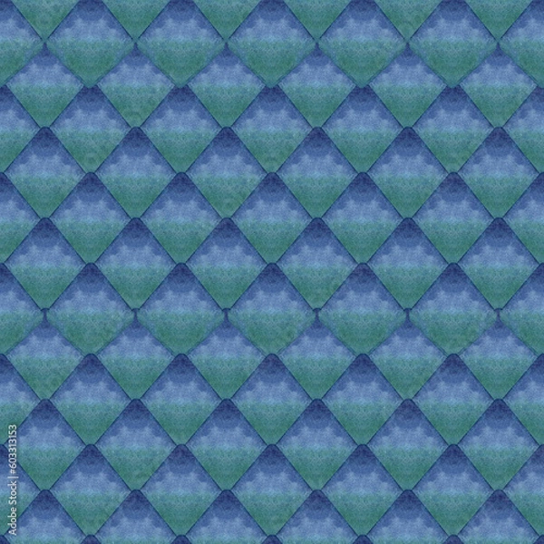 Obraz Watercolor seamless hand drawn geometric pattern with colorful rhombuses