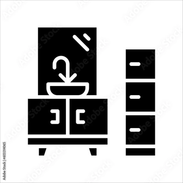 Fototapeta Solid vector icon for bathroom which can be used various design projects.