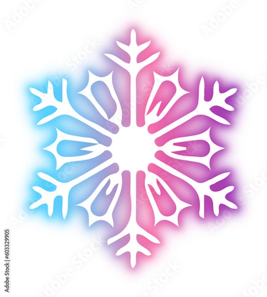 Fototapeta Collection of snowflake neon