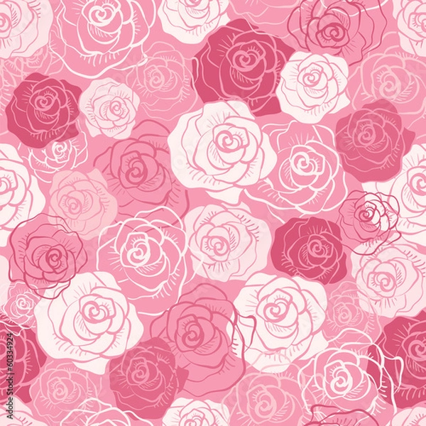 Fototapeta Rose vector seamless pattern.