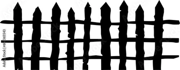 Obraz old fence illustration flat vector