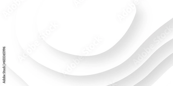 Fototapeta Abstract wavy line 3d paper cut white background. Topographic canyon geometric map relief texture with curved layers and shadow. Abstract realistic papercut decoration textured with wavy layers