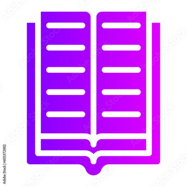 Fototapeta open book gradient icon