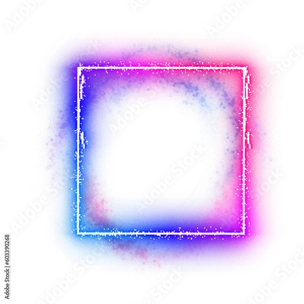Fototapeta Gradient neon border square cyber frame