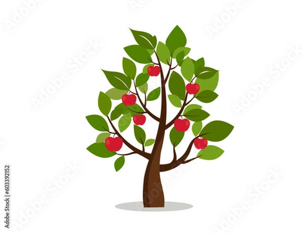 Fototapeta Apple tree. Nature. Vector icon