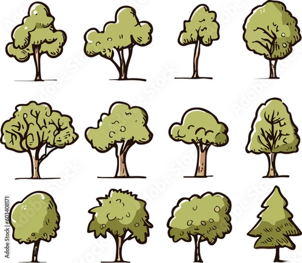 Fototapeta set of trees