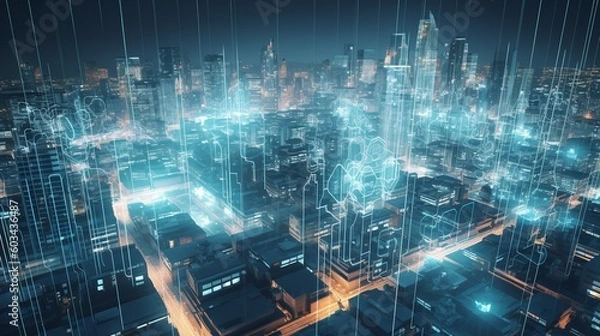 Obraz Digital Twin Simulation Powered by AI