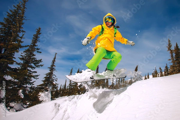 Obraz Snowboarder jumping