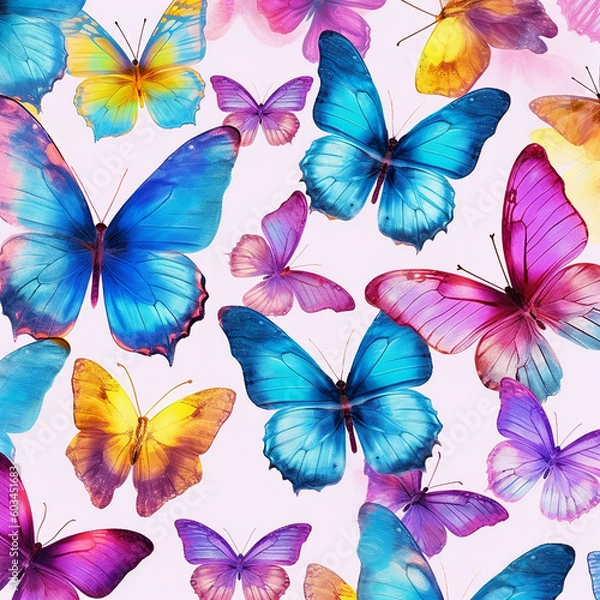 Fototapeta seamless pattern with butterflies Ai Generative