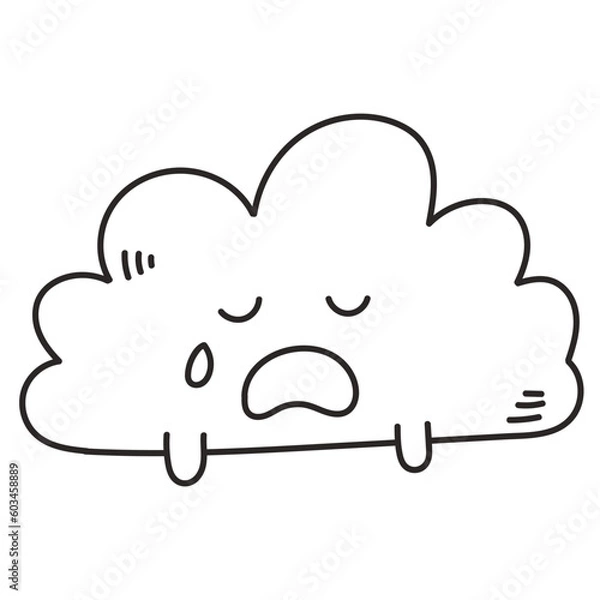 Fototapeta Cute Doodle Cloud