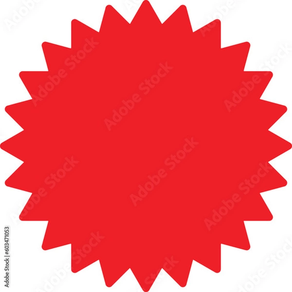 Fototapeta red sunburst badge icon , sticker, special offer, burst, stamp and labels. vector illustration 