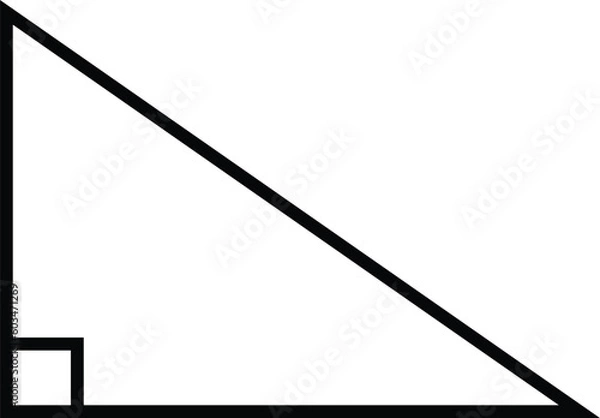 Obraz Right triangle icon vector isolated on white background