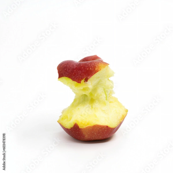 Obraz Red bitten apple isolated on white 