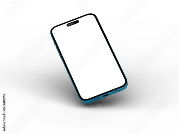 Fototapeta Smartphone frame less blank screen. Mockup generic device. 3d