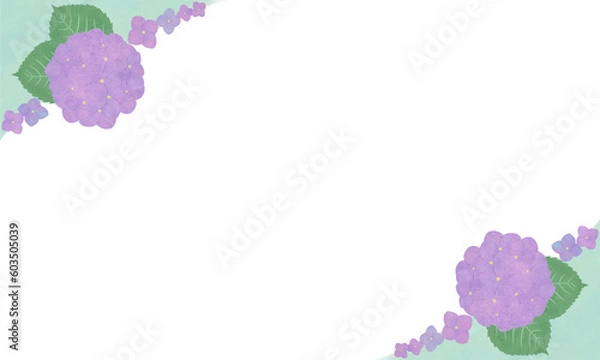 Obraz 紫陽花の角枠フレーム