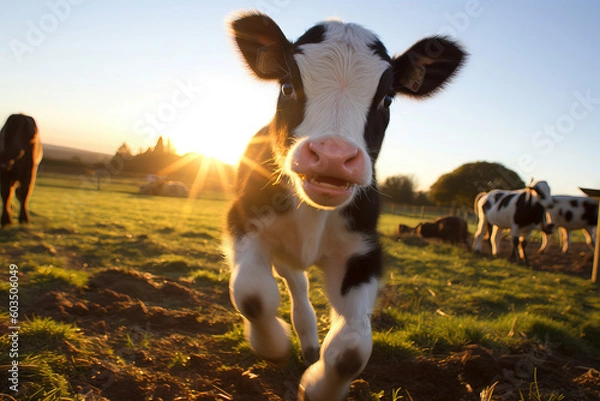 Obraz calf portrait on the paddock