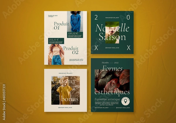 Fototapeta Ensemble pour réseaux sociaux Botanique