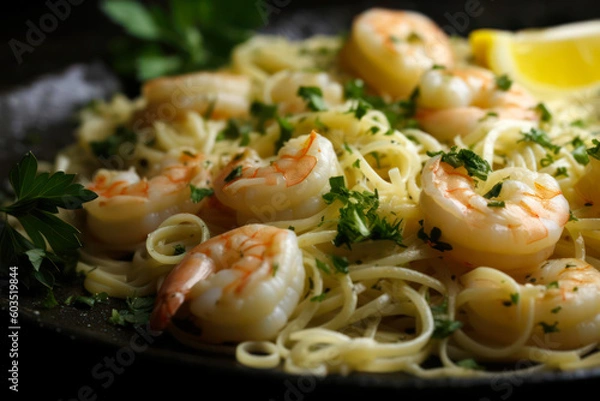 Obraz shrimp scampi meal