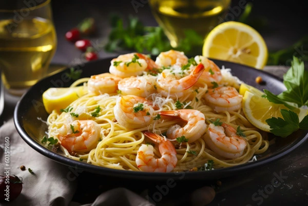 Obraz shrimp scampi meal