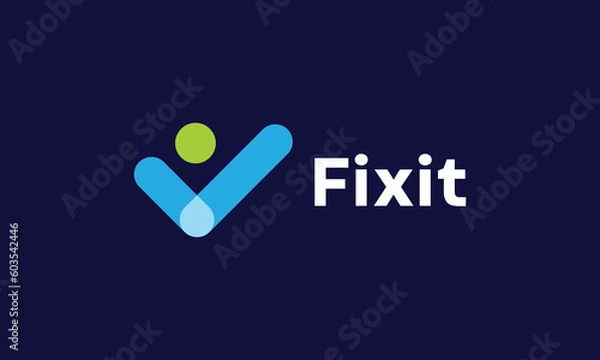 Obraz Logo vector circle checklist minimalist concept design poll vote check mark button