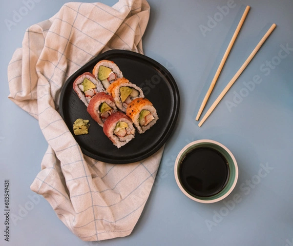 Obraz sushi with chopsticks