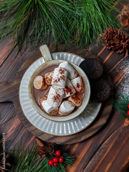 Obraz chocolate with marshmallows