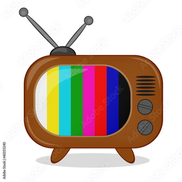 Obraz Retro TV with multi-colored stripes on the screen