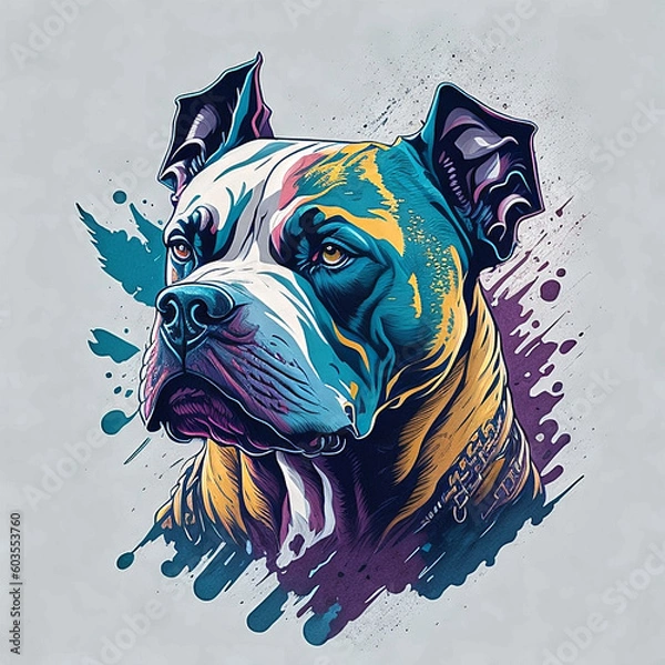 Fototapeta Dog, vector design, vibrant color splash, AI generated