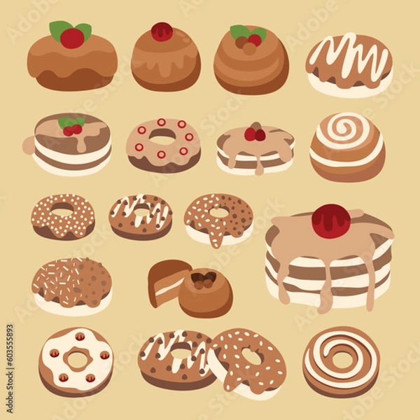 Fototapeta seamless pattern with cakes