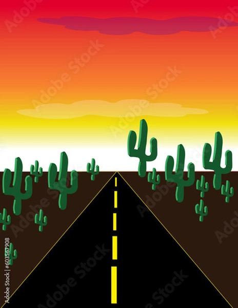 Obraz cactus road Ai