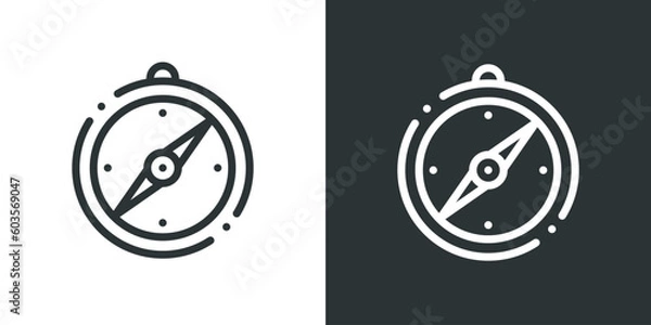 Fototapeta Compass. Location icon. Simple outline sign navigation
