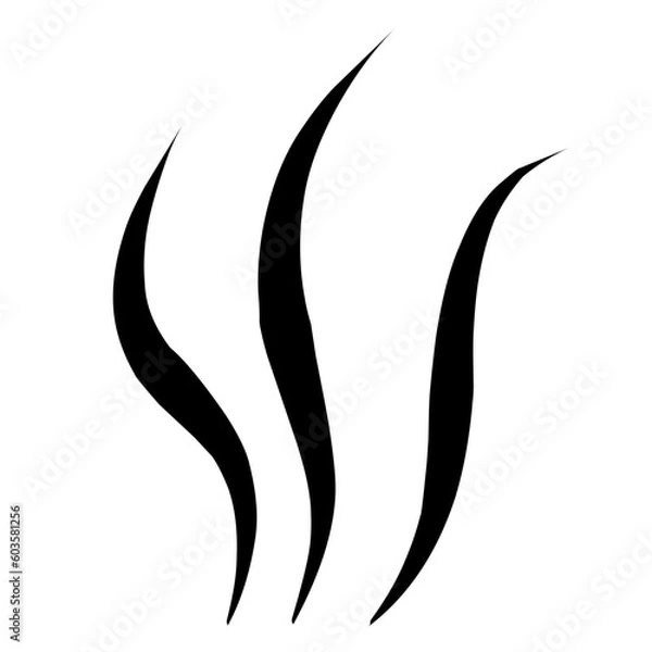 Obraz Wavy line vector of rising steam or smoke. Coffee aroma line concept Isolated on white background.