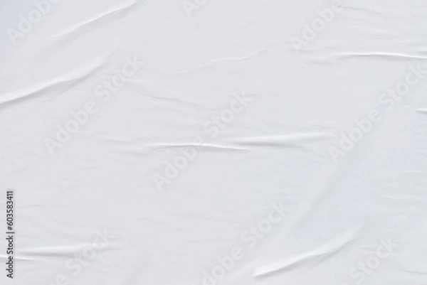 Fototapeta Wet White crinkled paper texture background