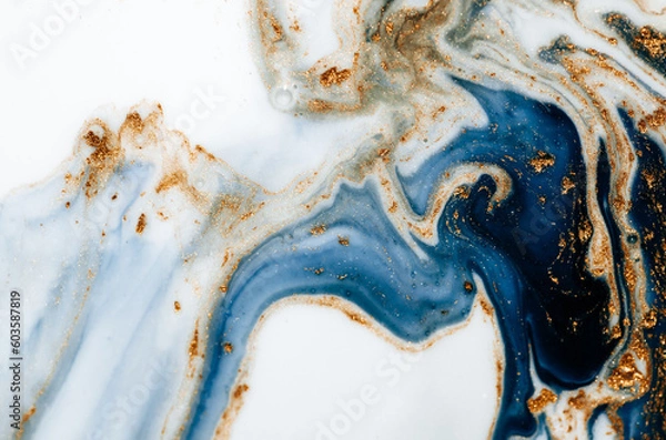 Fototapeta SEASHELL. NORTH GOLD. Abstract marble painting-ART. Artwork. Artist design. Ancient Aztec gold. Oriental pattern with stars. Agate stone.