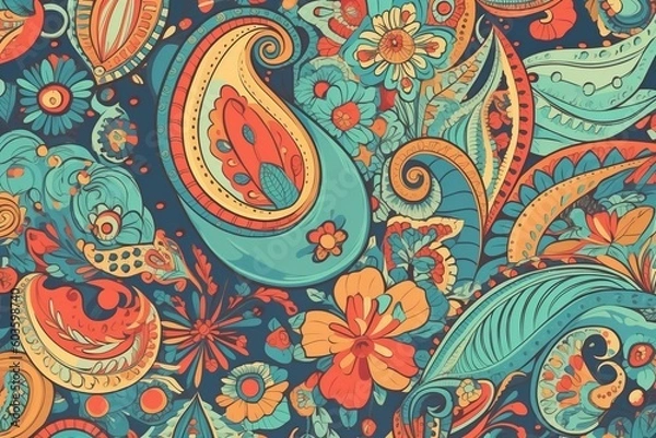 Fototapeta seamless paisley pattern