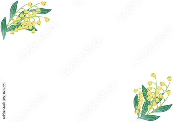 Fototapeta すずらんの花の手描きベクターイラスト