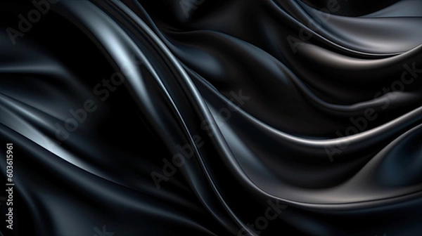Fototapeta Grey gradient silk fabric background. Generative AI