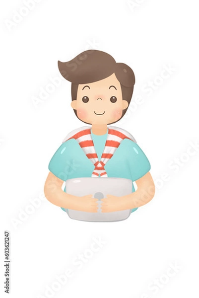 Obraz Man with Workspace .