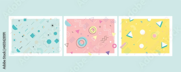 Fototapeta Memphis geometric pattern design for background and ornament