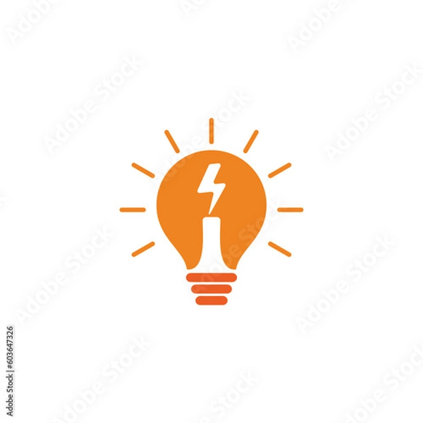 Obraz shine candle light bulb thunder bolt shape symbol vector