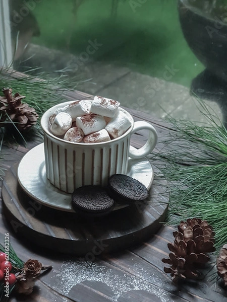 Obraz chocolate with marshmallows