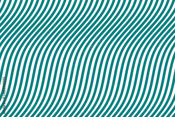 Fototapeta Teal green and white water wave stripes fabric pattern background vector. Abstract liquid wavy lines pattern. Vertical optical illusion curve strips. Wall and floor ceramic tiles pattern.
