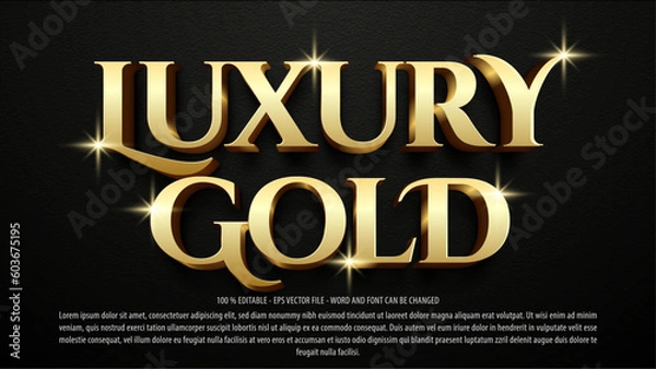 Fototapeta Gold 3d editable text effect