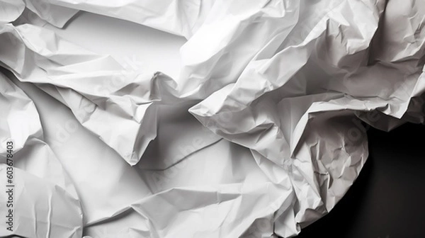 Fototapeta crumpled white paper created with generative ai